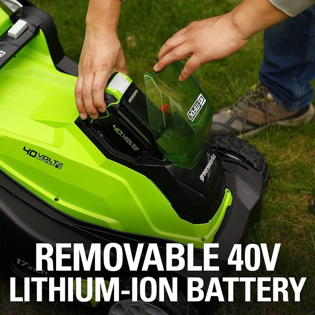 Greenworks 40V 17 (2-In-1) Push Lawn Mower, 4.0Ah Battery and Charger Included