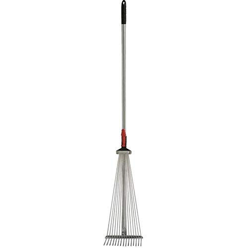 OMNI Products USA Premium Adjustable Garden Leaf Steel Rake for Quick Clean Up of Lawn and Yard