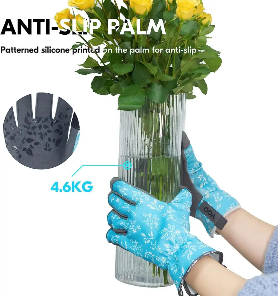 Vgo... 1-Pair Gardening Gloves Ladies, Soft synthetic leather Working Gloves,Sratch protection(Size L,Blue,SL7476)